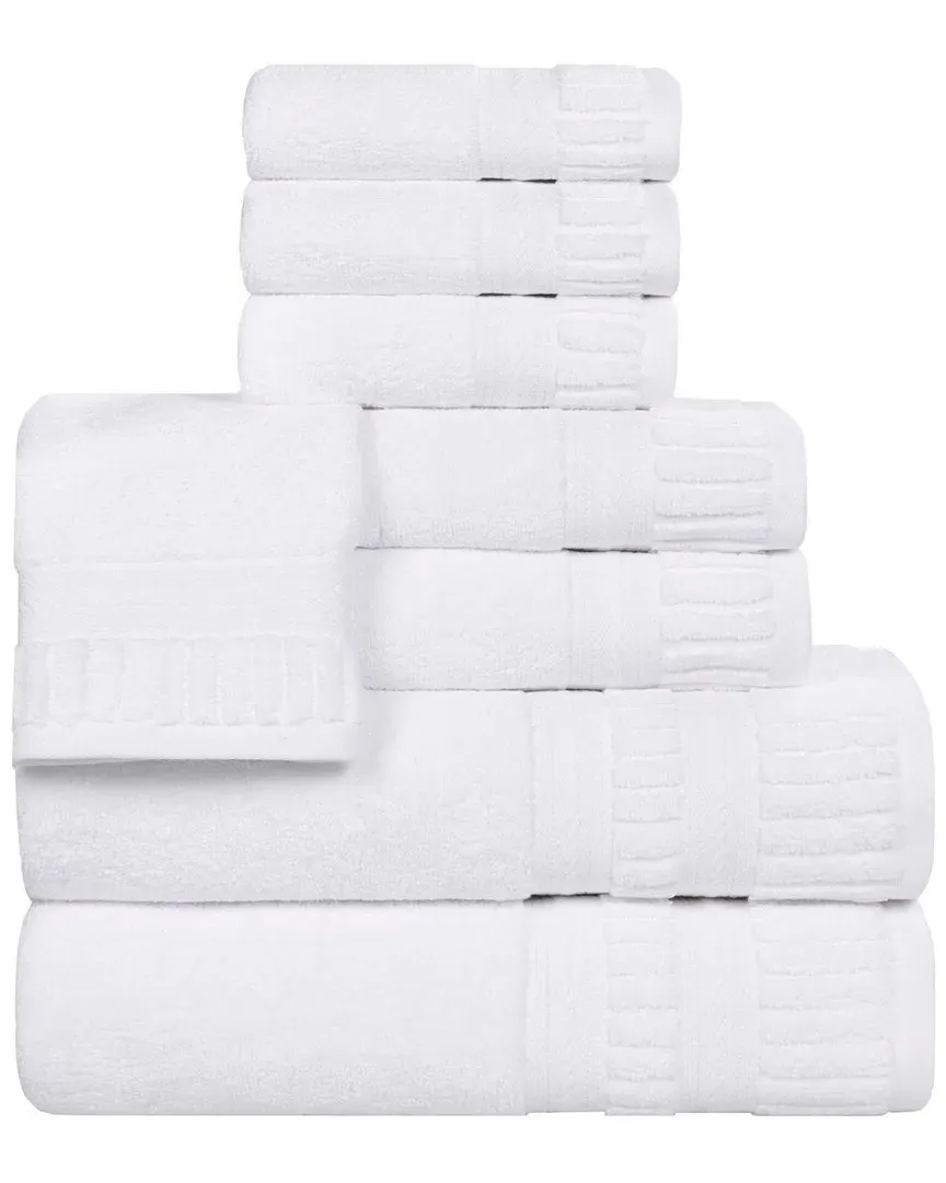 Venice Zero Twist 8-Piece Towel Set - White, Cotton