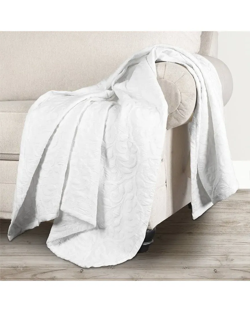 Vineyard Blend Matelasse Woven Throw - White