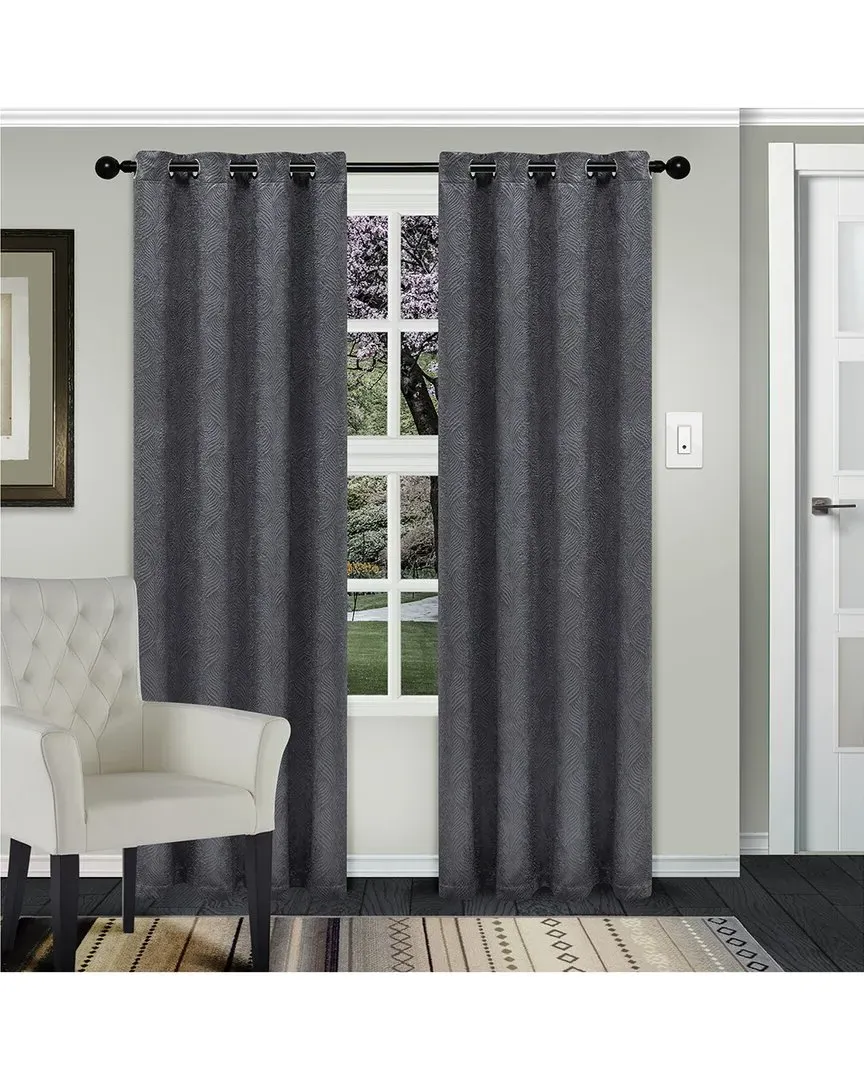 Waverly Insulated Thermal Blackout Grommet Curtain Panel Set - Grey image