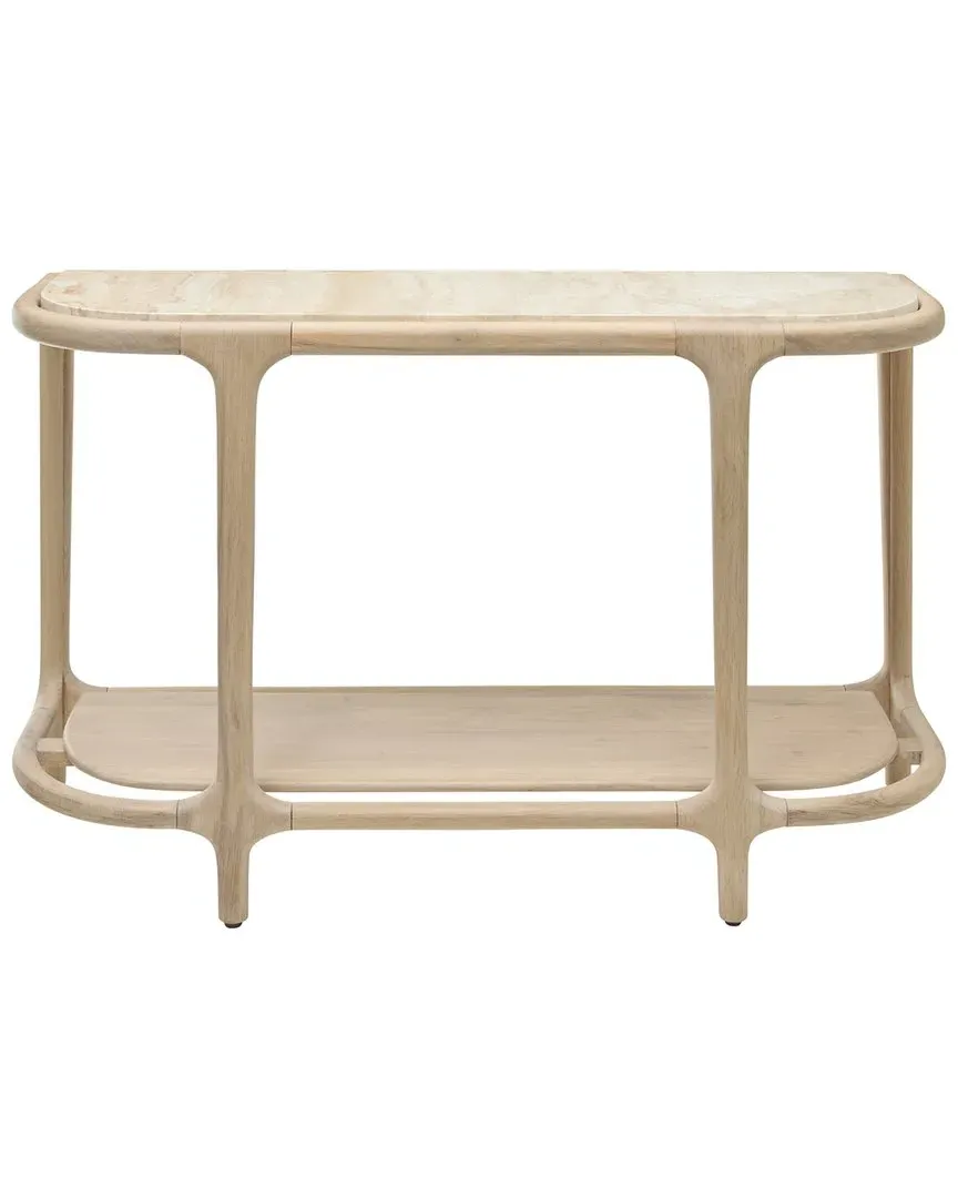 Becky Owens Ojai End Table - Cream, Marble