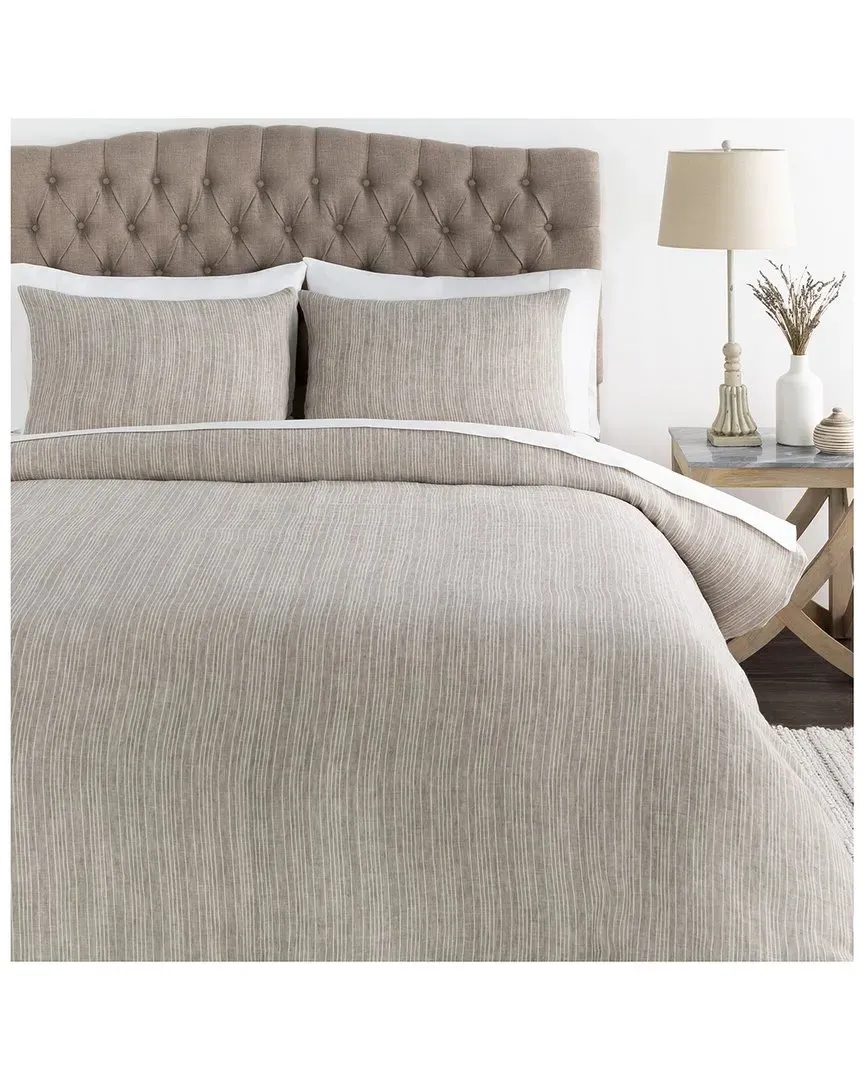 Cameron Duvet Set with Two Standard Shams - Cream, Linen