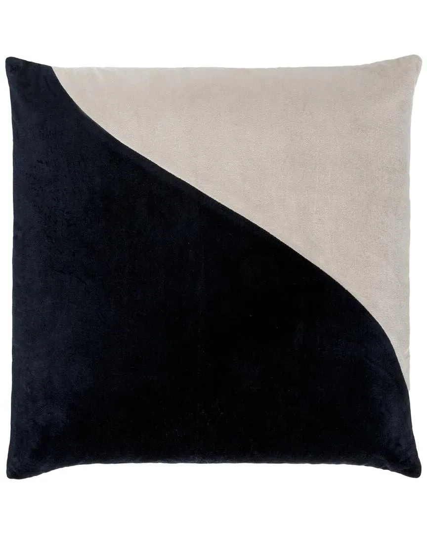 Cotton Velvet Accent Pillow - Black