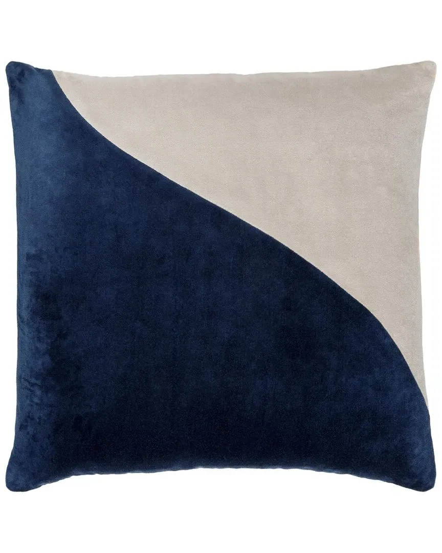 Cotton Velvet Accent Pillow - Blue