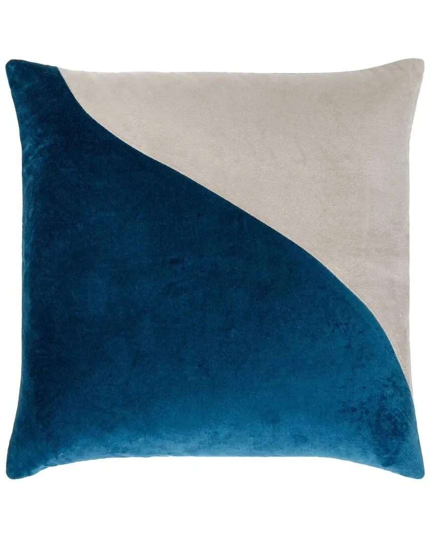 Cotton Velvet Accent Pillow - Blue