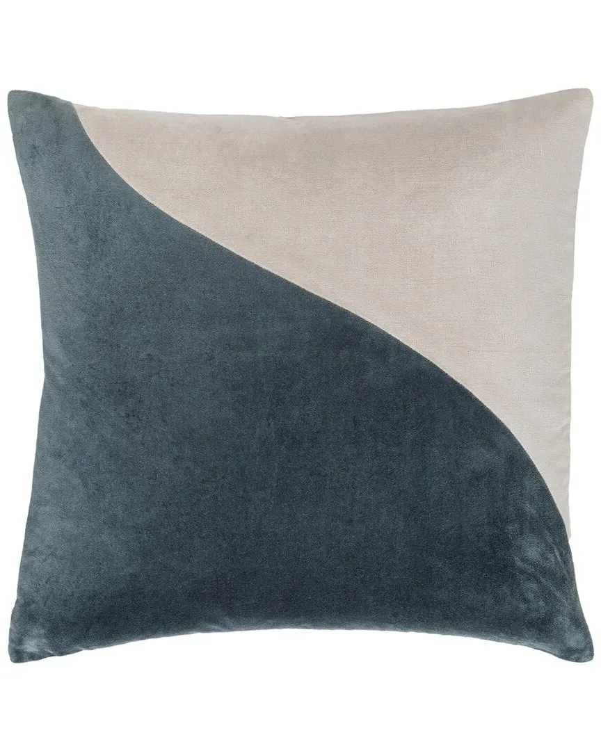 Cotton Velvet Accent Pillow - Blue