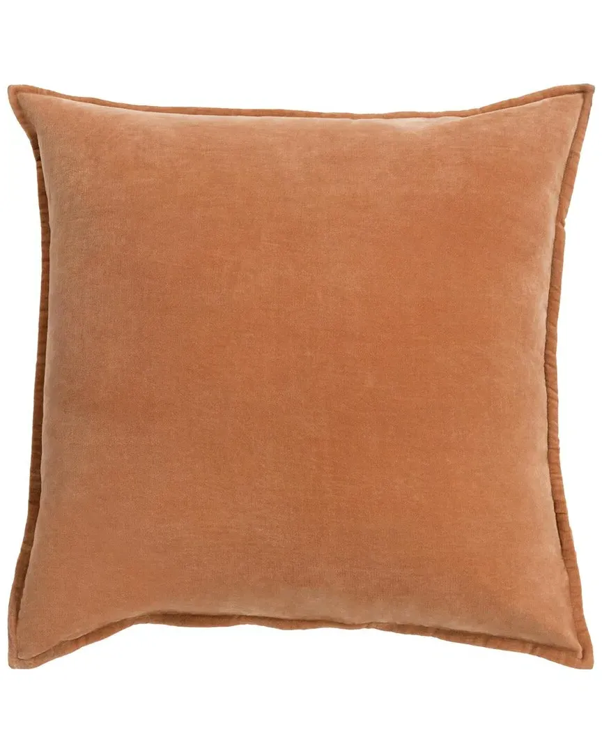 Cotton Velvet Accent Pillow - Brown