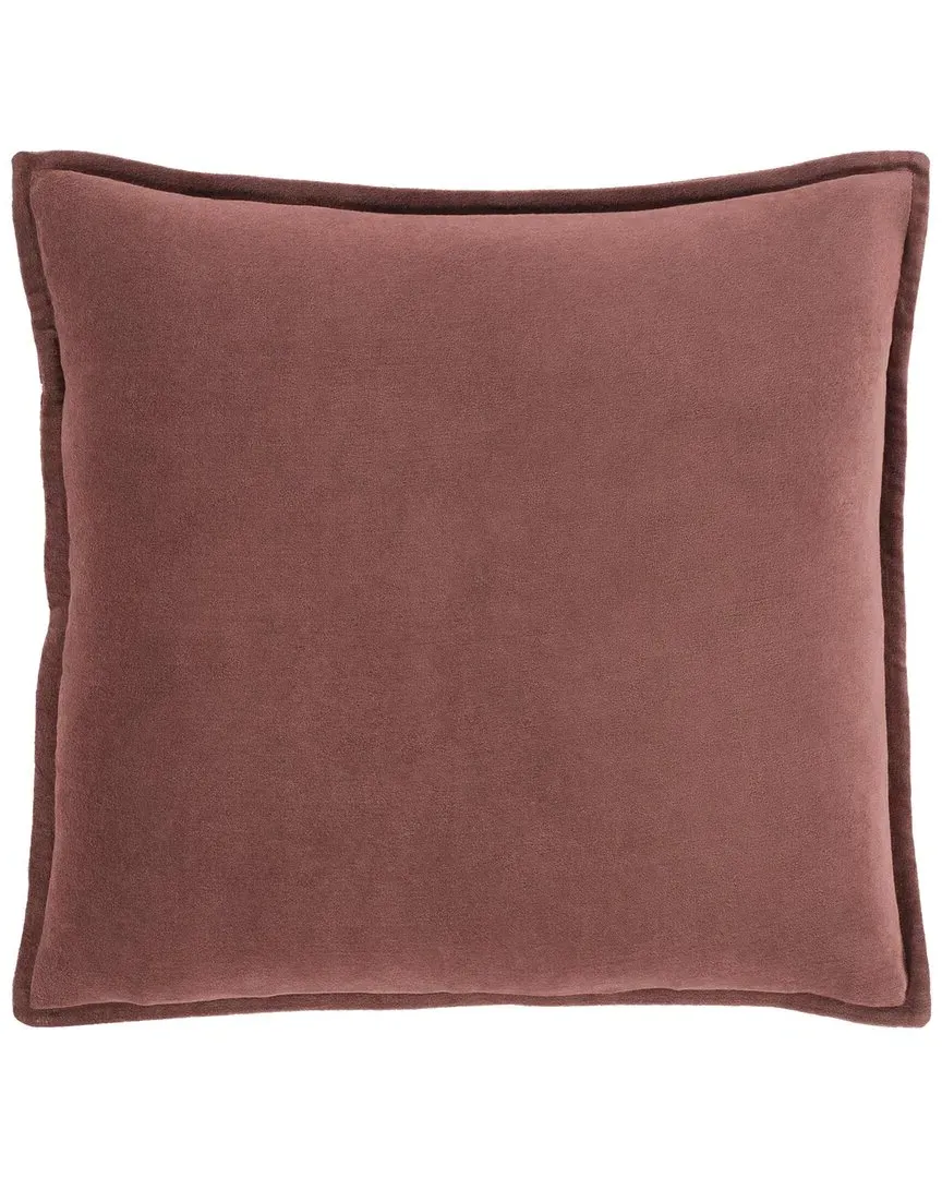 Cotton Velvet Accent Pillow - Brown