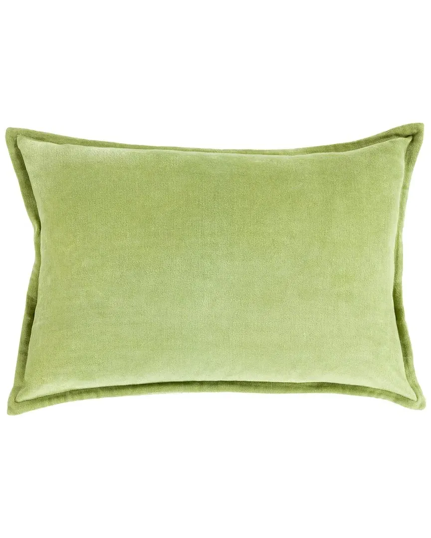 Cotton Velvet Accent Pillow - Green