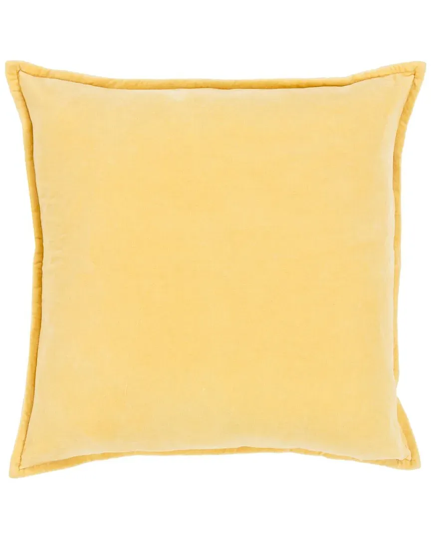 Cotton Velvet Accent Pillow - Yellow