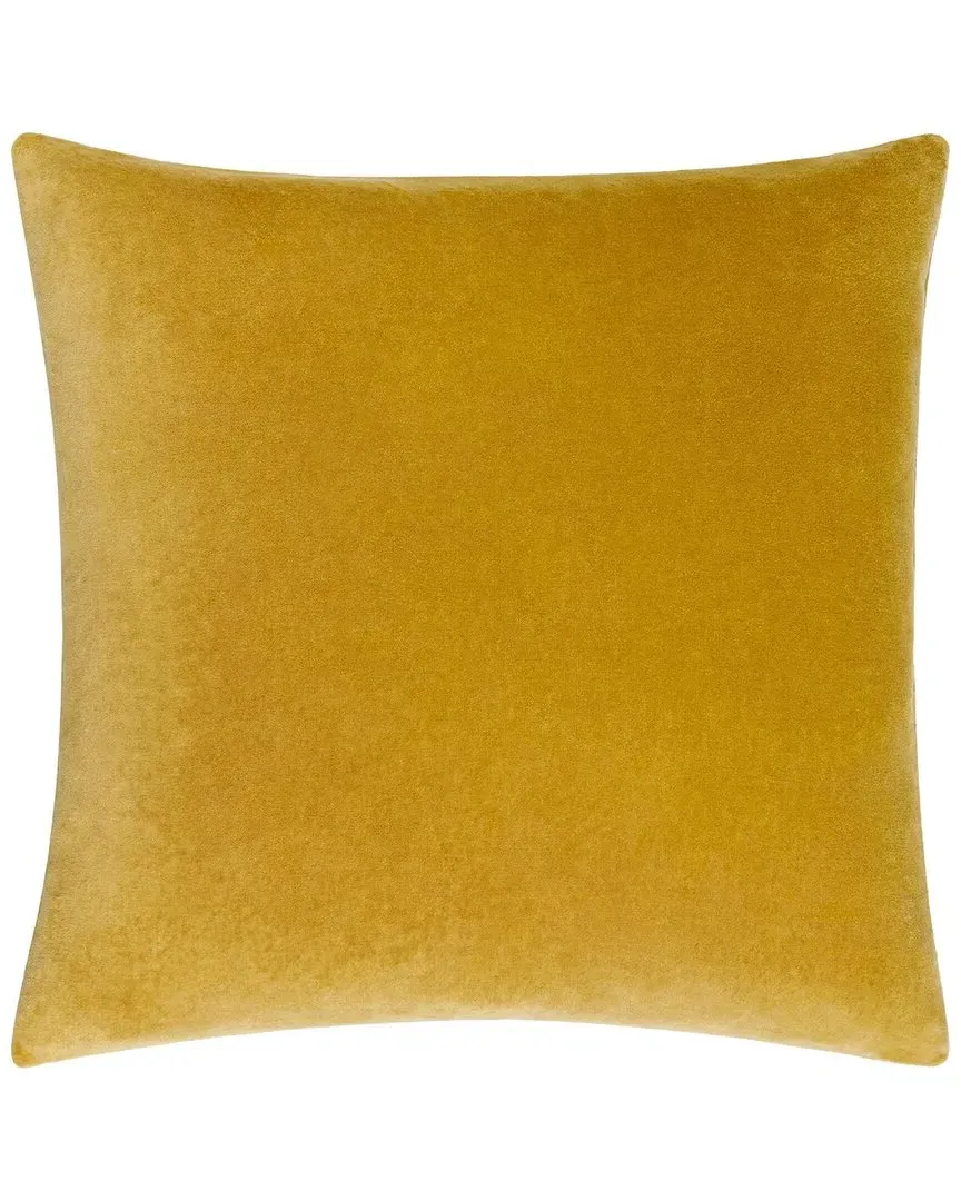 Cotton Velvet Accent Pillow - Yellow