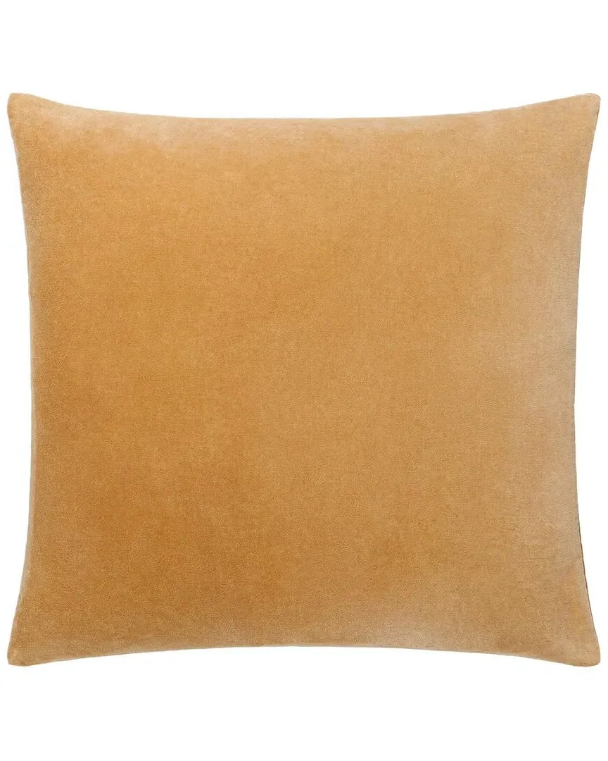 Cotton Velvet Accent Pillow - Yellow