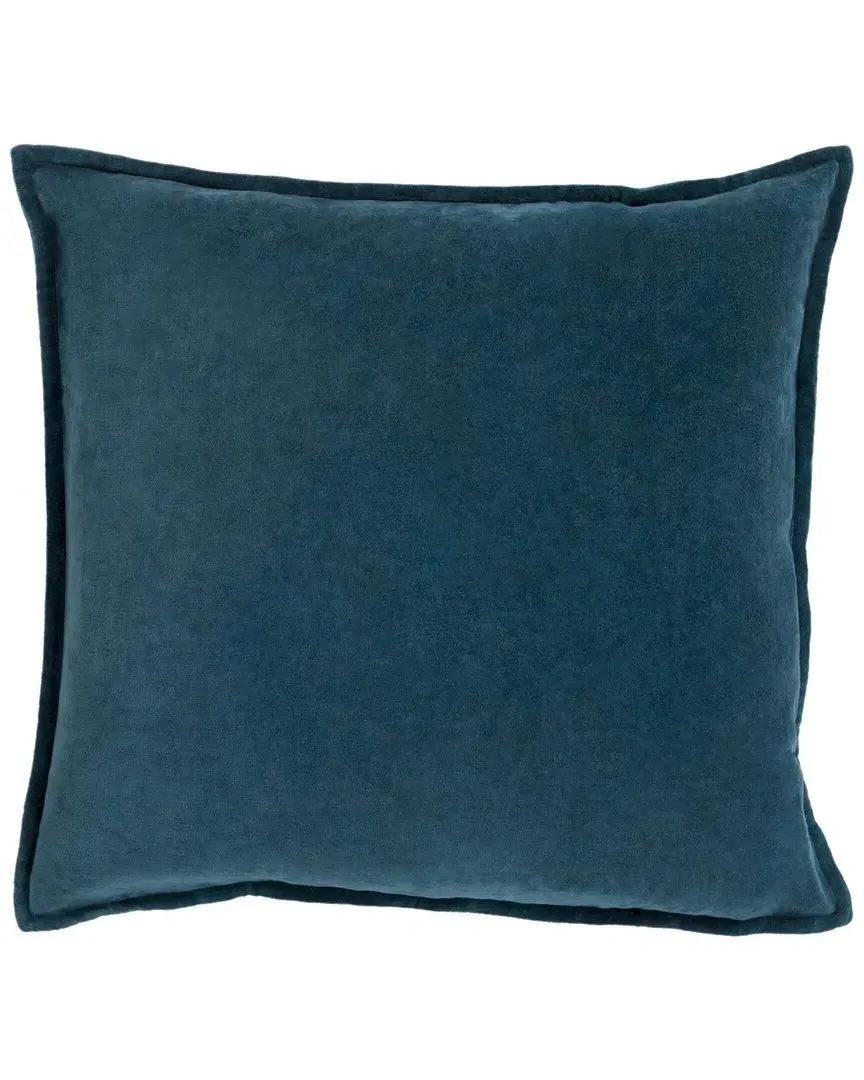 Cotton Velvet Bolster Pillow - Blue