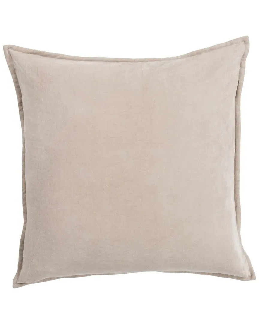 Cotton Velvet Lumbar Pillow - Beige