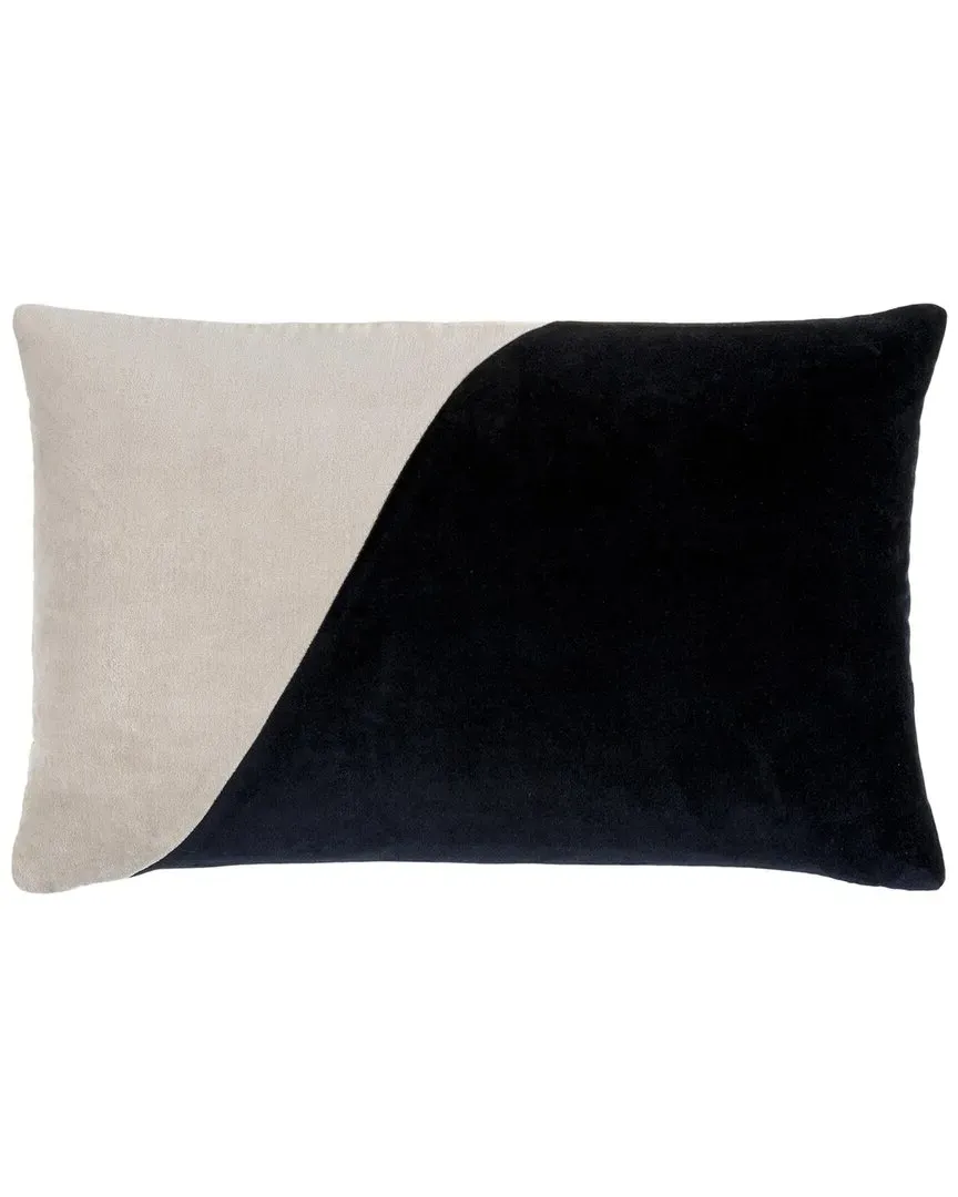 Cotton Velvet Lumbar Pillow - Black image