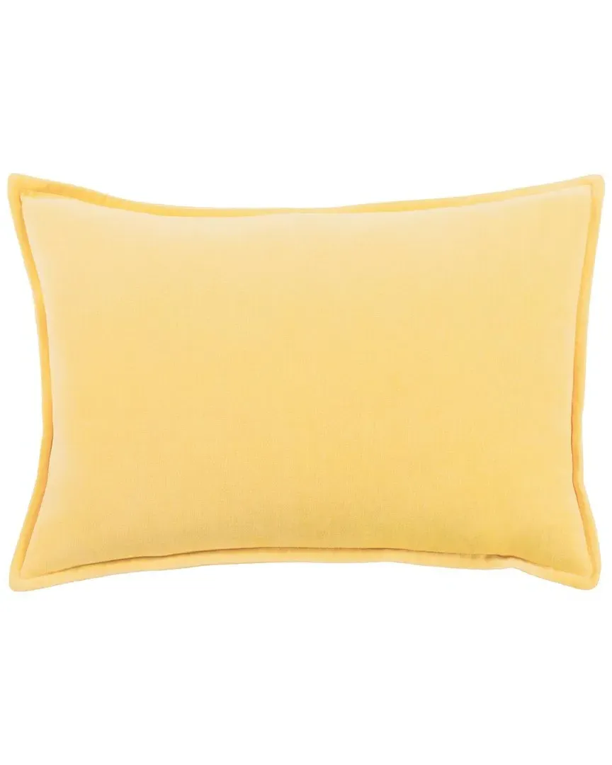 Cotton Velvet Lumbar Pillow - Yellow