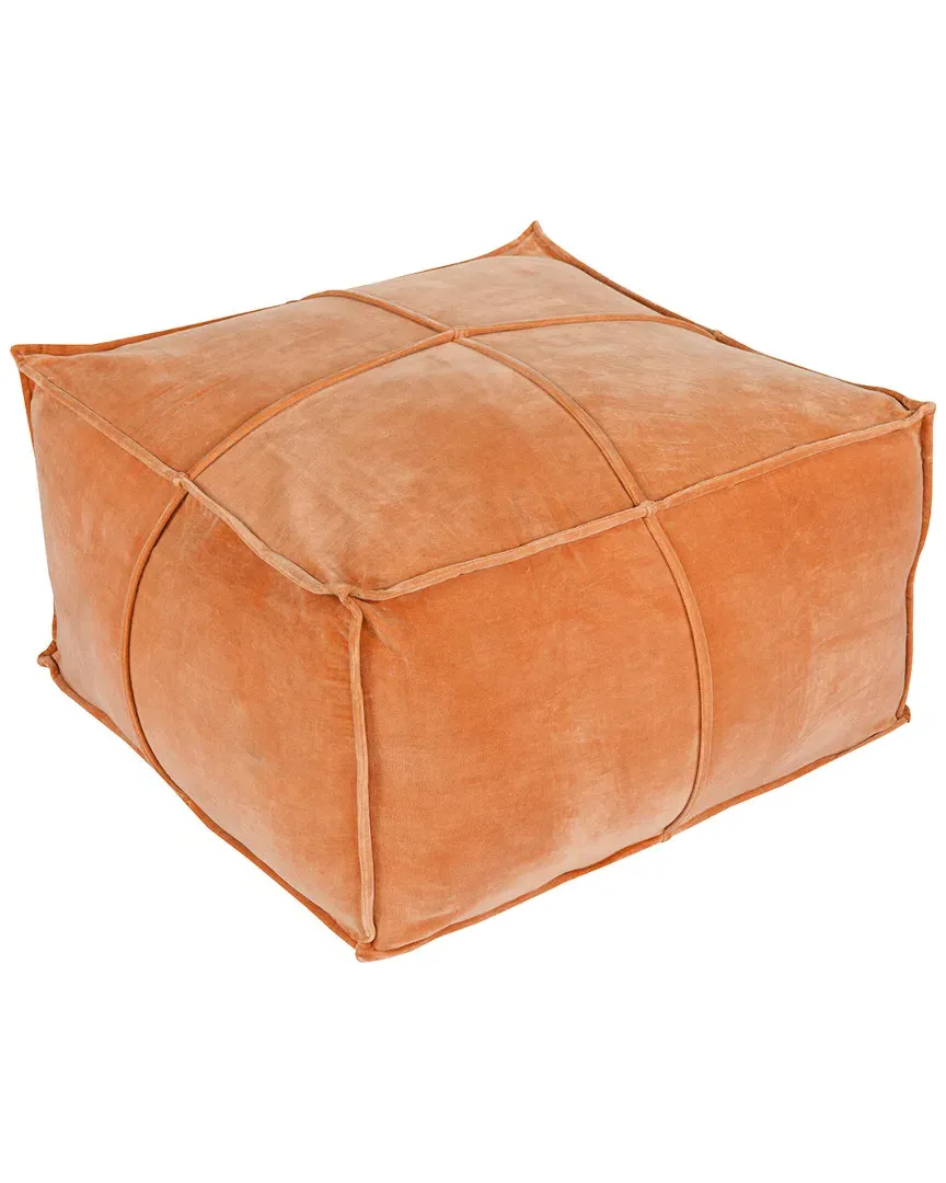 Cotton Velvet Pouf - Burnt Orange image