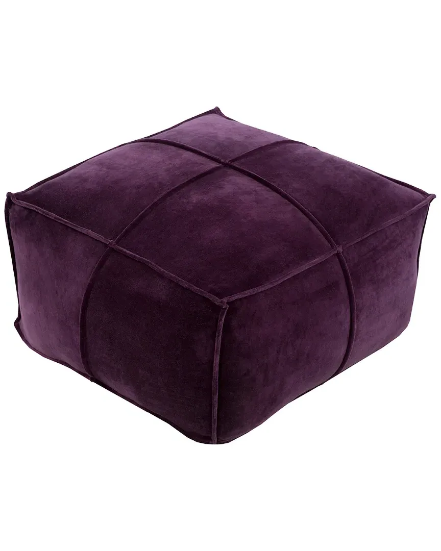 Cotton Velvet Pouf - Dark Purple