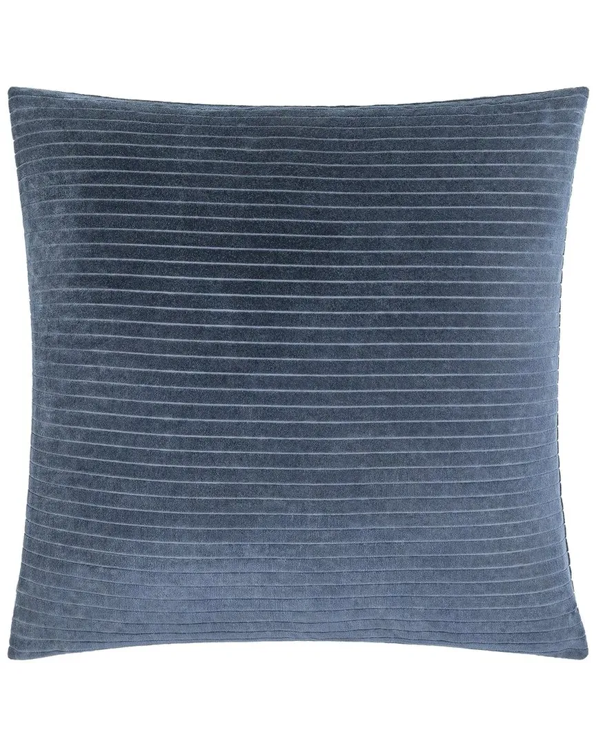 Cotton Velvet Stripes Accent Pillow - Blue image