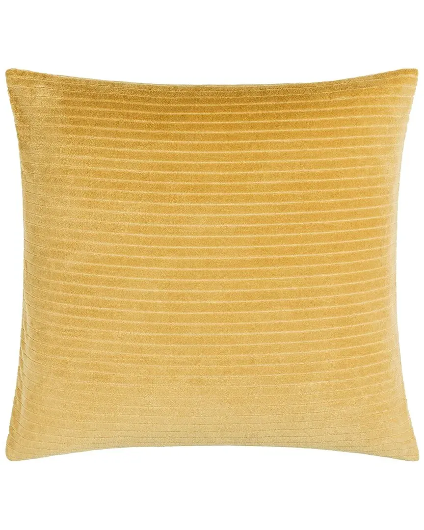 Cotton Velvet Stripes Accent Pillow - Yellow