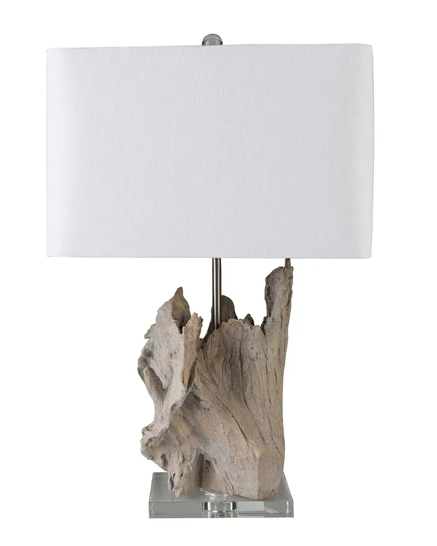 Darby Table Lamp with Linen Shade - White