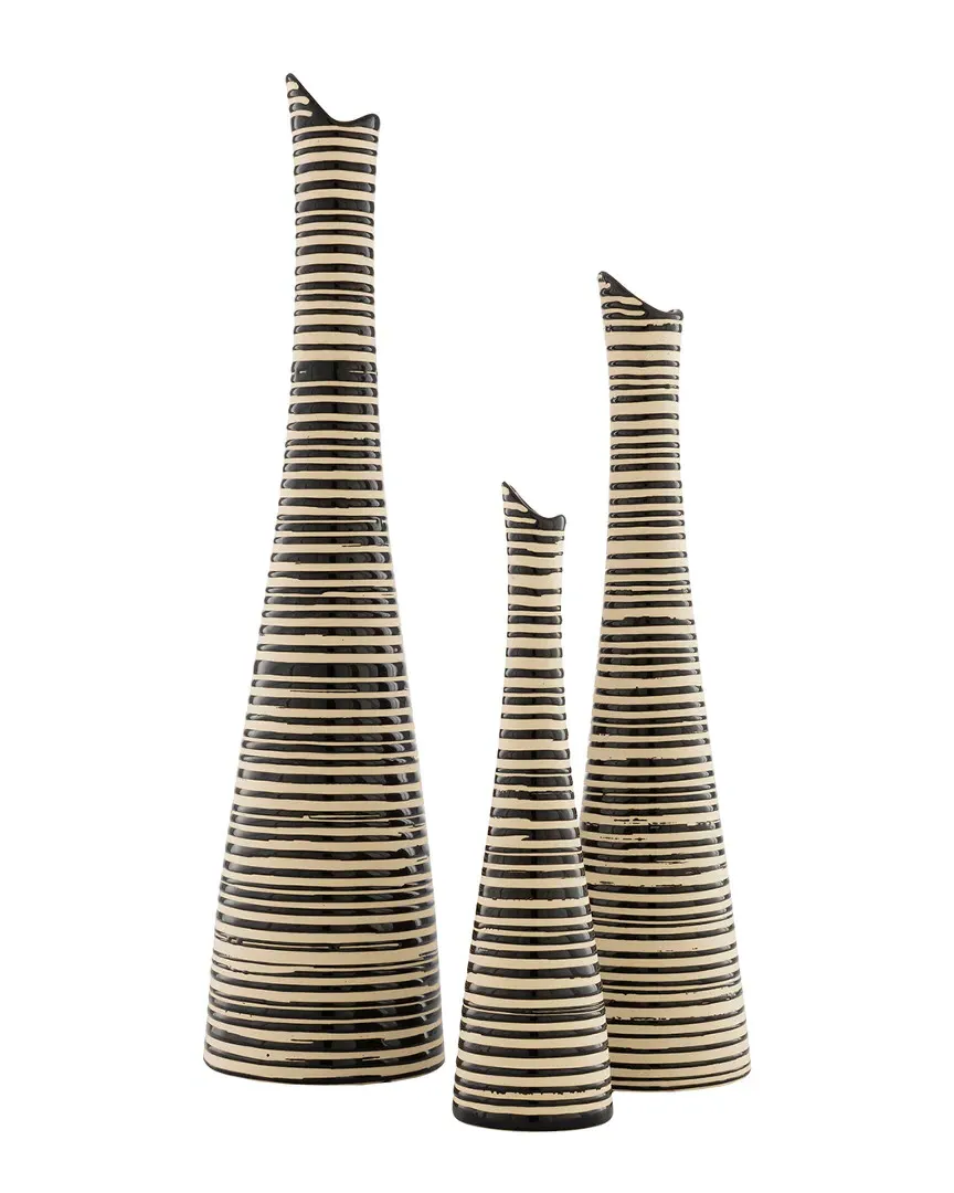 Emily Decor Vases Set - Black, Ceramic image