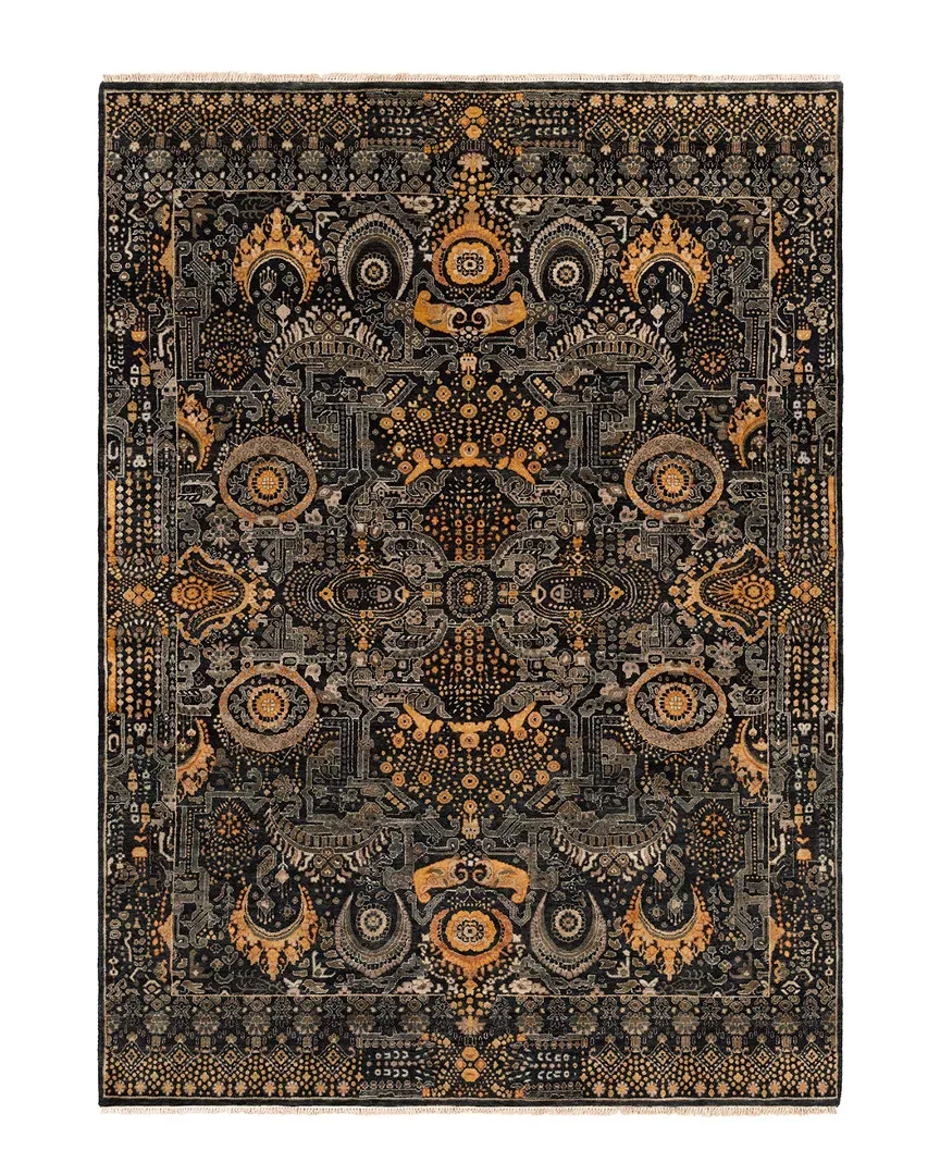 Empress Hand Knotted Rug - Black, Wool image
