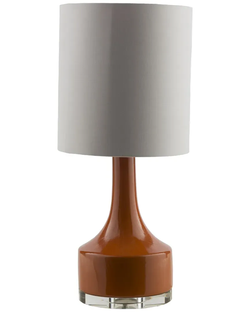 Farris 11in Table Lamp - Orange and White, Ceramic image