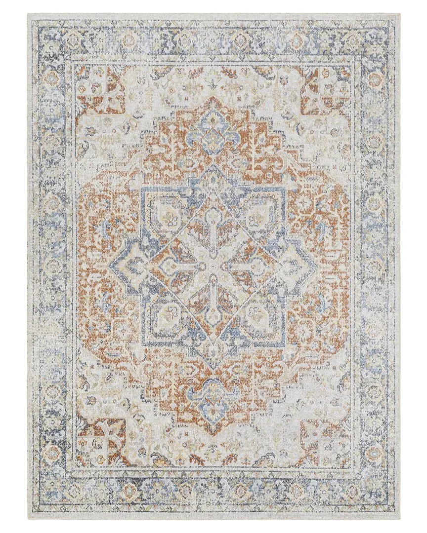 Lillian Machine-Washable Rug - Orange, Polyester