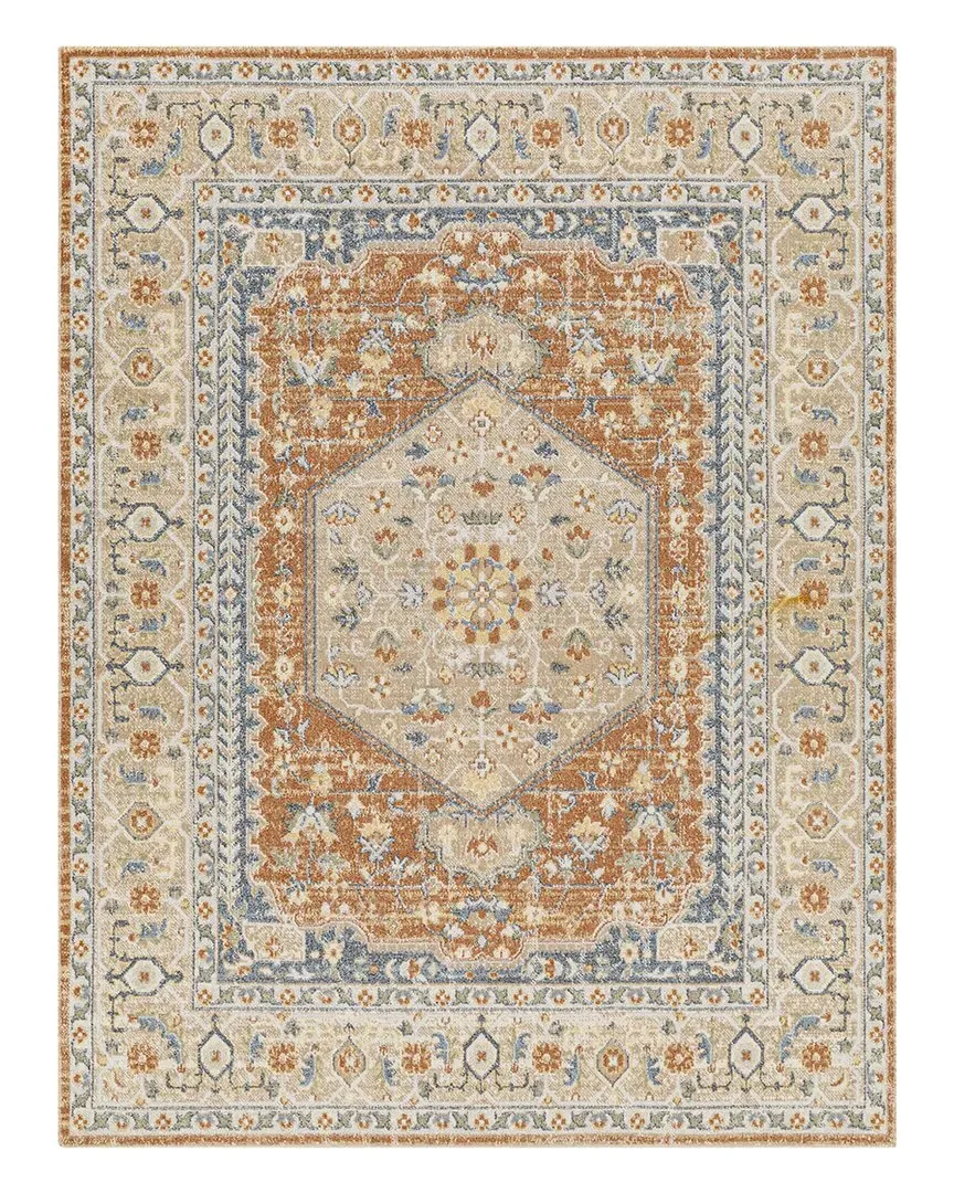 Lillian Machine-Washable Rug - Orange, Polyester