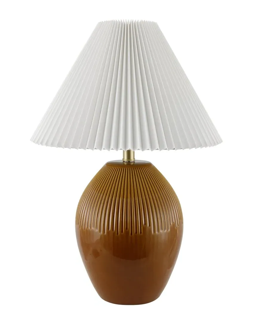 Minilya Accent Table Lamp - Brown, Rubber Wood