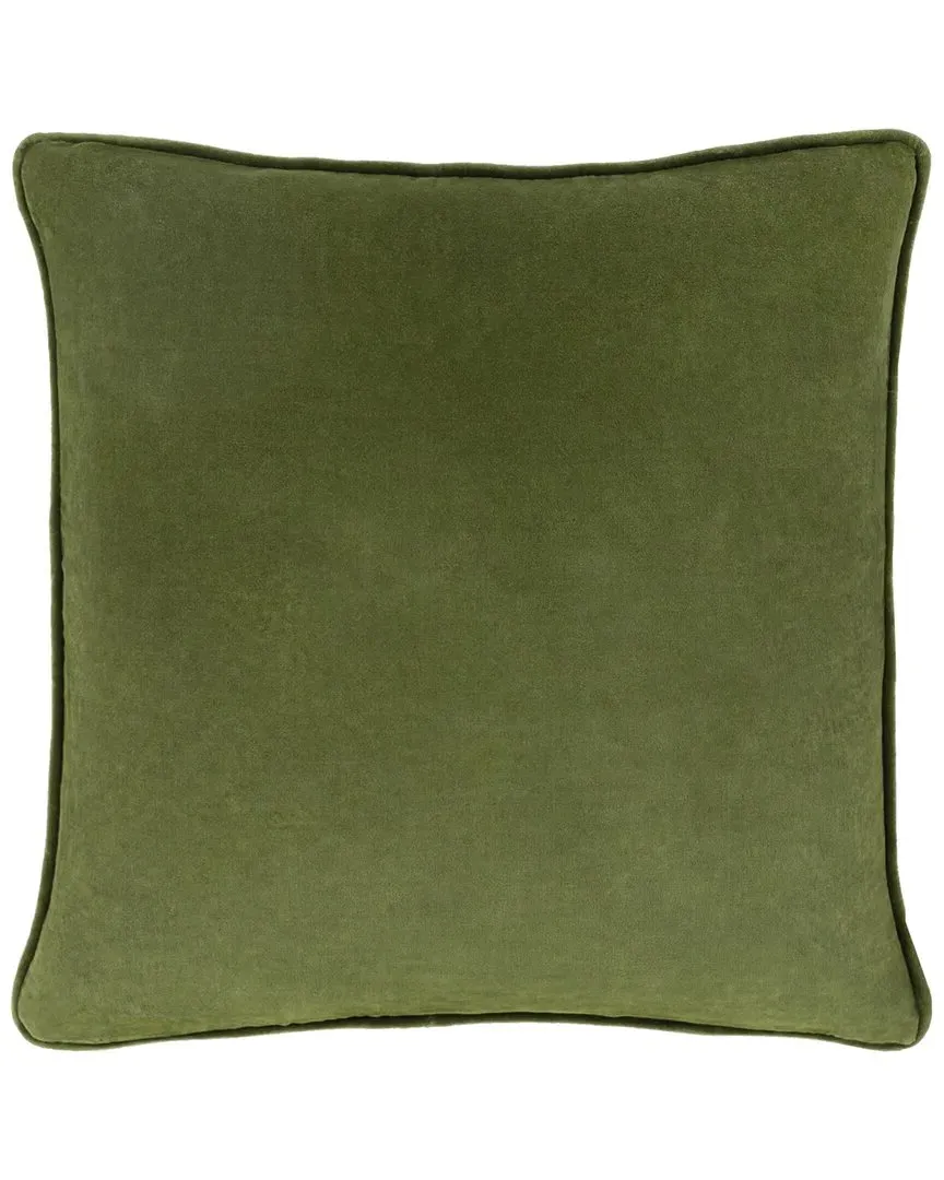 Safflower Accent Pillow - Green, Velvet image
