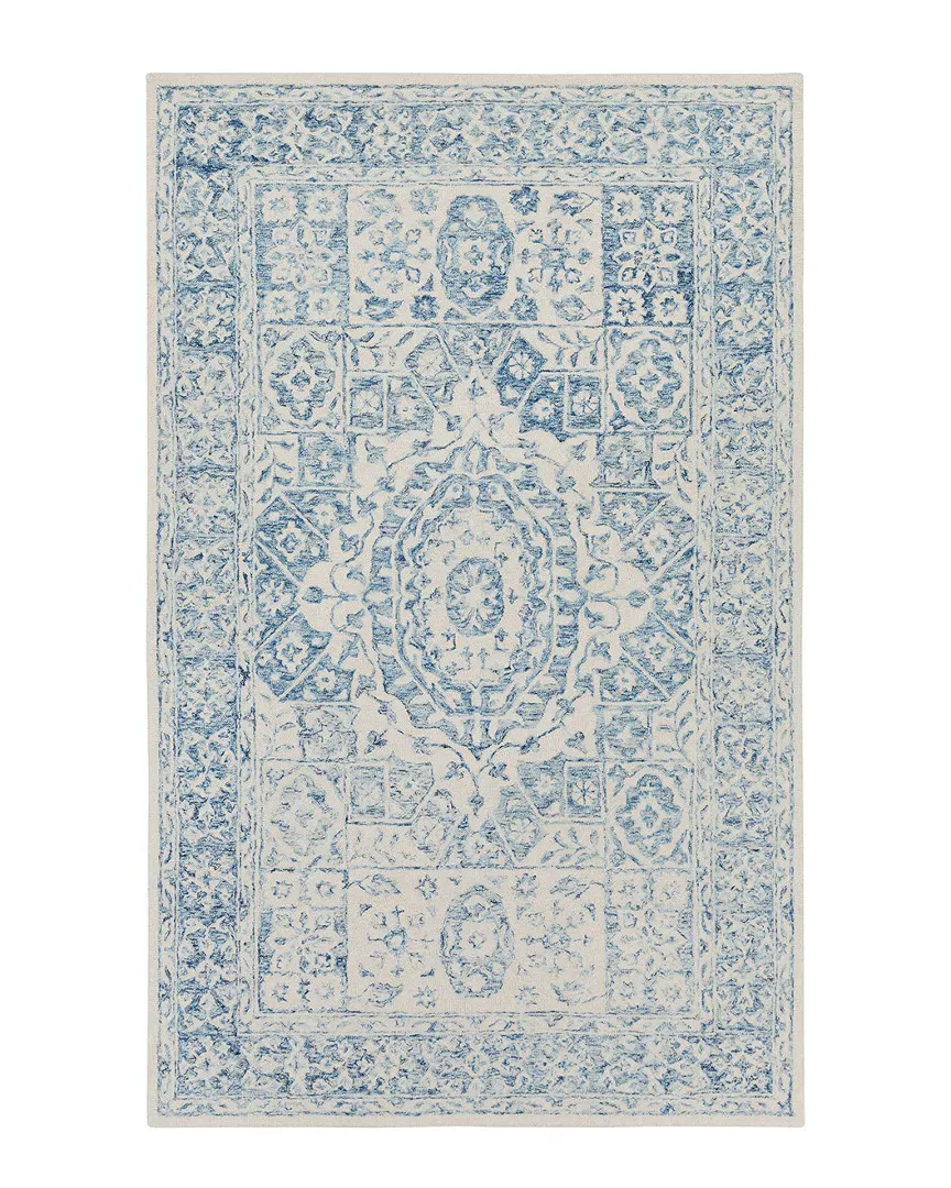 Serafina Hand Hooked Rug - Pale Blue, Wool image