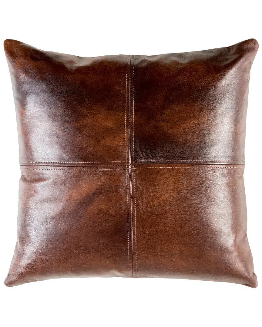 Sheffield Throw Pillow - Dark Brown, Leather image
