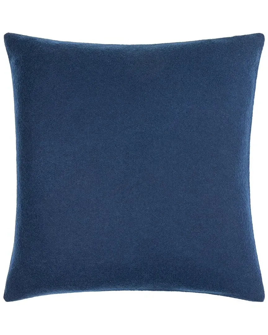 Stirling Accent Pillow with Button Detail - Blue, Wool