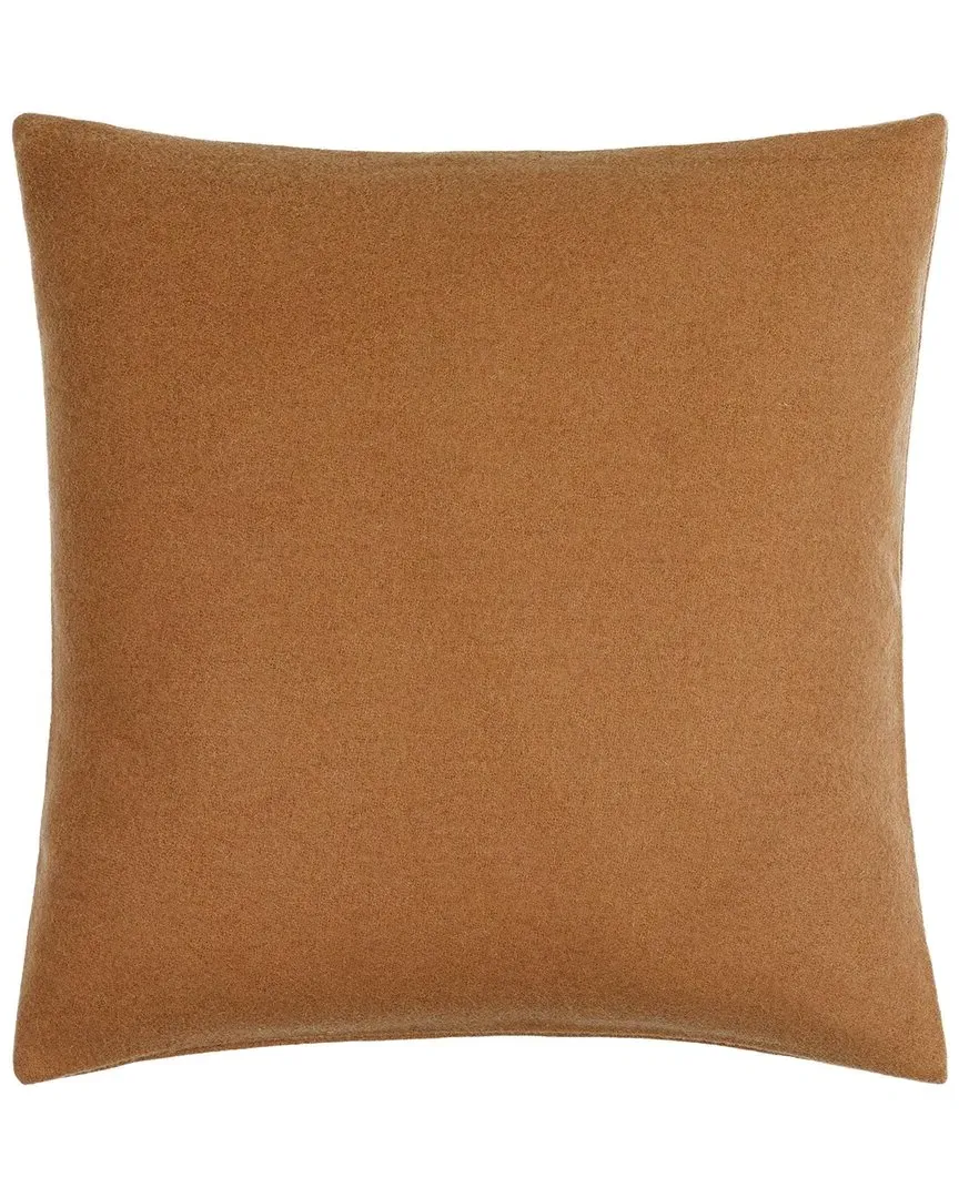 Stirling Accent Pillow with Button Detail - Brown, Wool