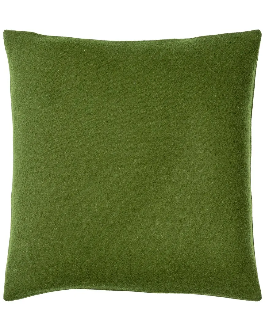 Stirling Accent Pillow with Button Detail - Green, Wool