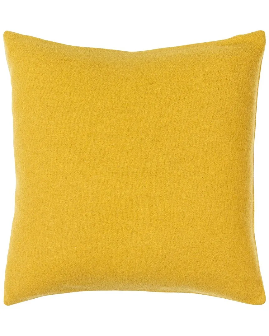 Stirling Accent Pillow with Button Detail - Yellow, Wool