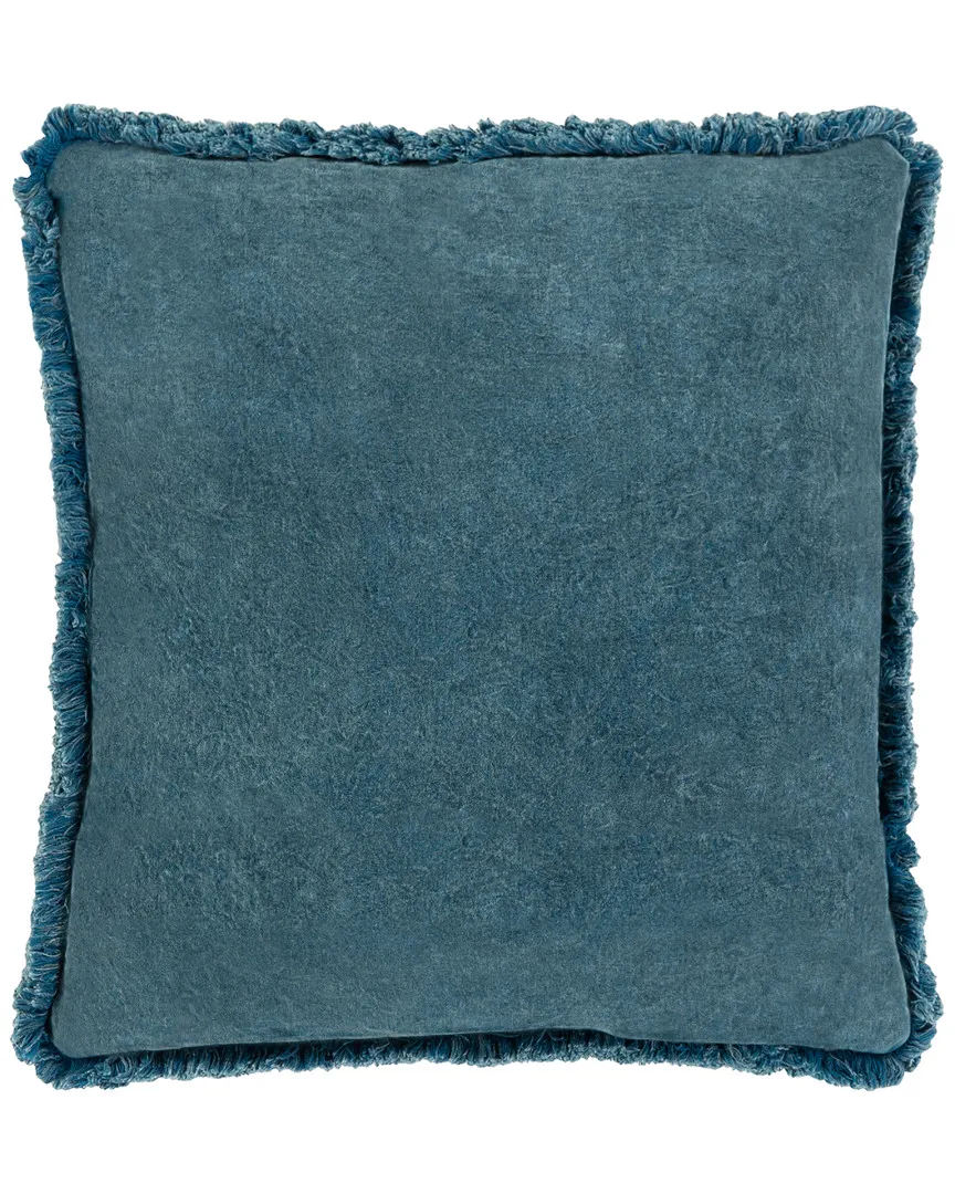 Washed Velvet Decorative Pillow - Denim image