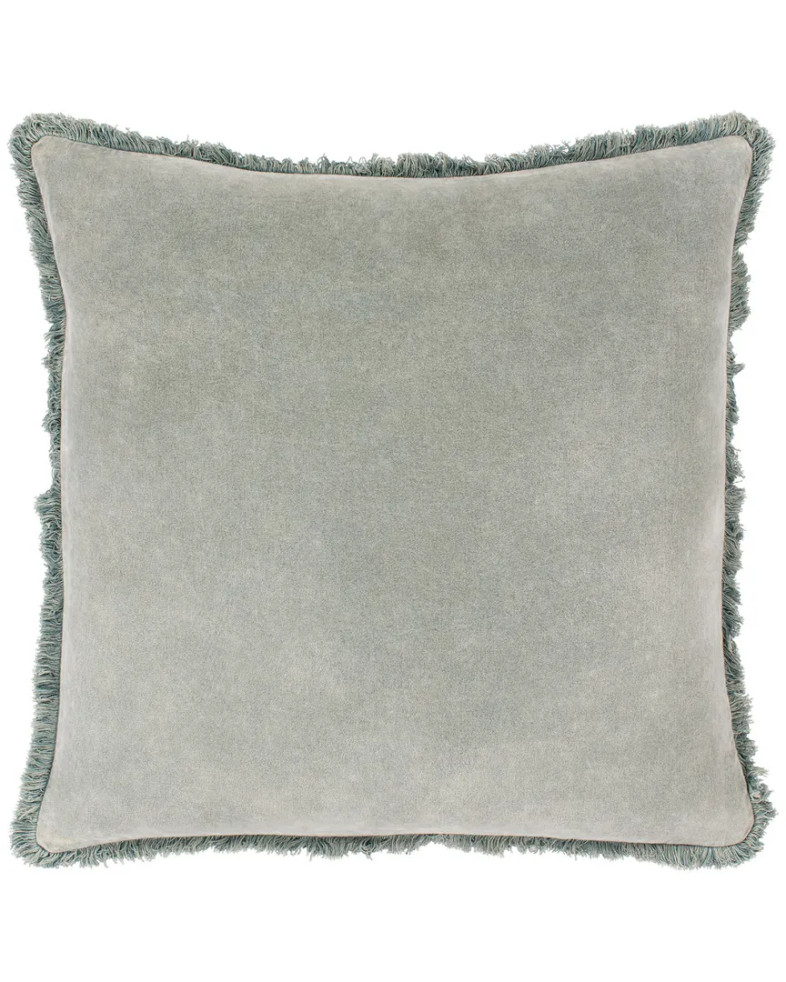 Washed Velvet Decorative Pillow - Sea Foam