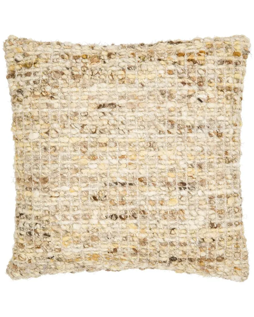 Zayden Square Accent Pillow with Removable Cover - Brown