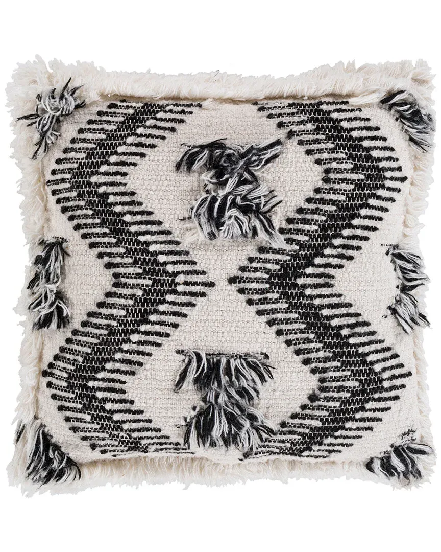 Zelah Printed Throw Pillow - Off-White, Wool image
