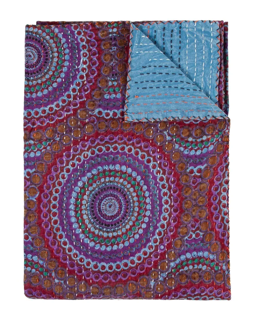 Natural Group Kantha Cotton Throw - Pink
