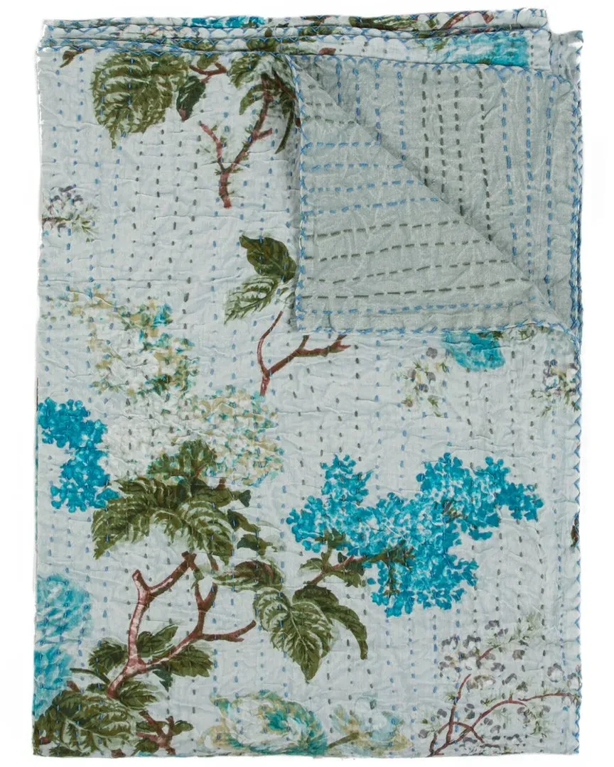 Natural Group Kantha Cotton Throw - Purple