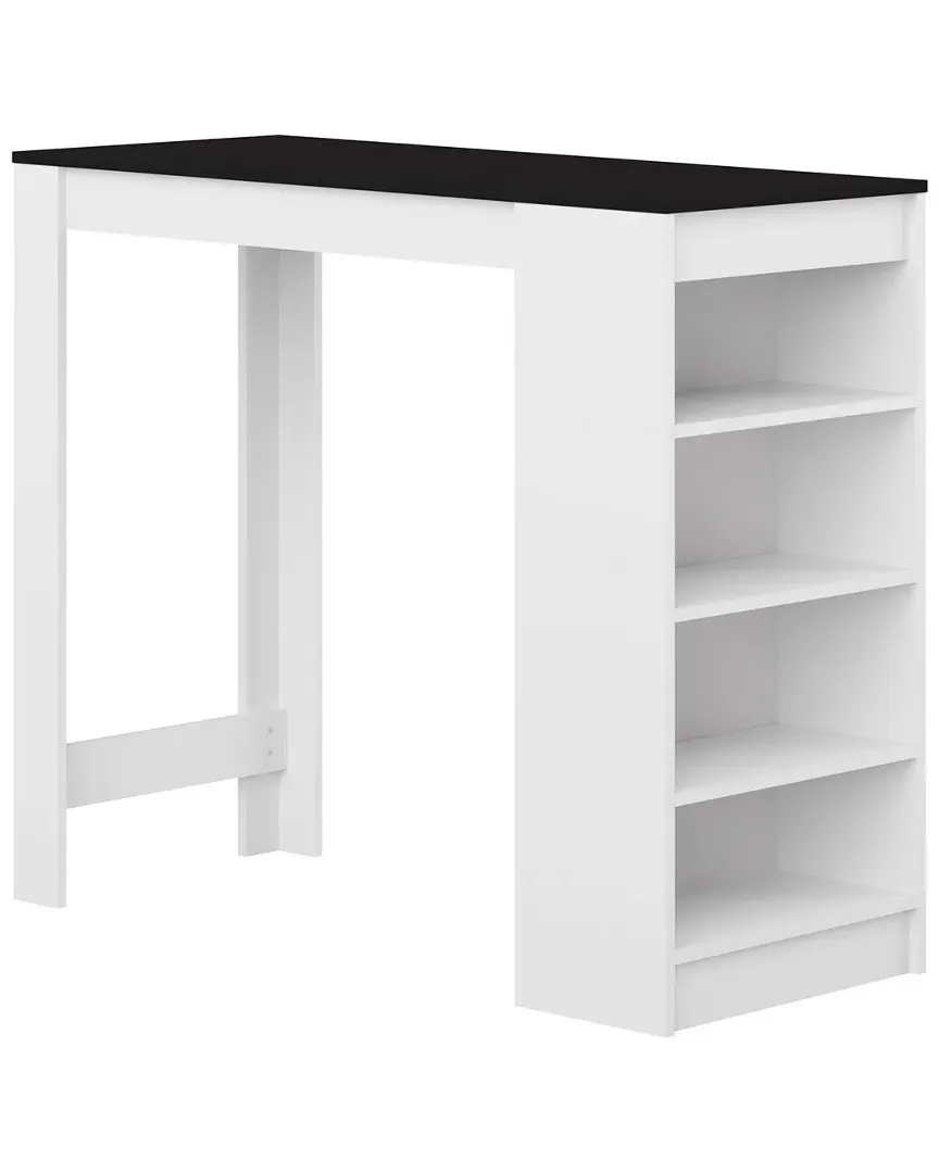 Aravis Bar Table with Storage - White, Melamine image