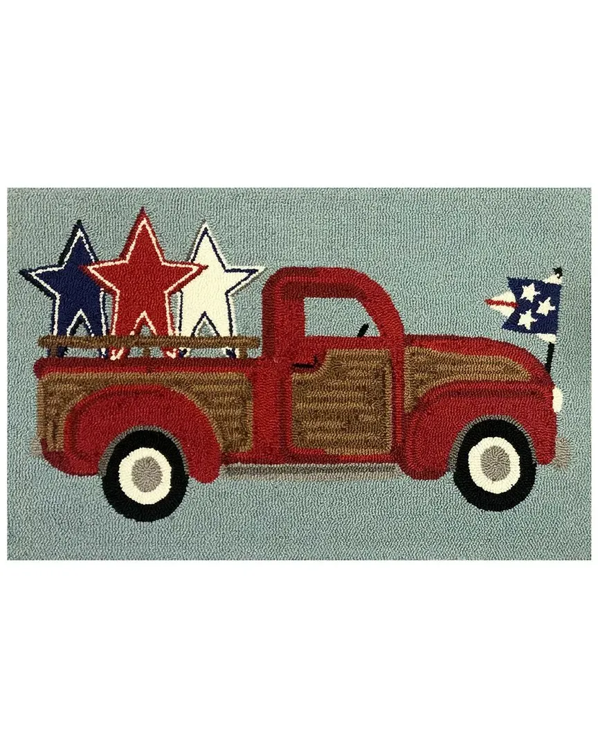 Americana Vintage Truck Indoor/Outdoor Doormat - Blue image