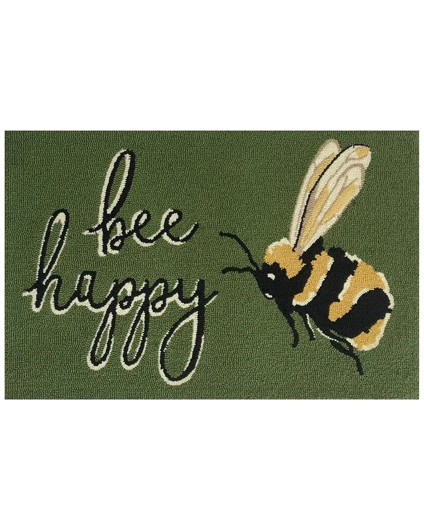 Bee Happy Indoor/Outdoor Doormat - Green, UV Polyester image