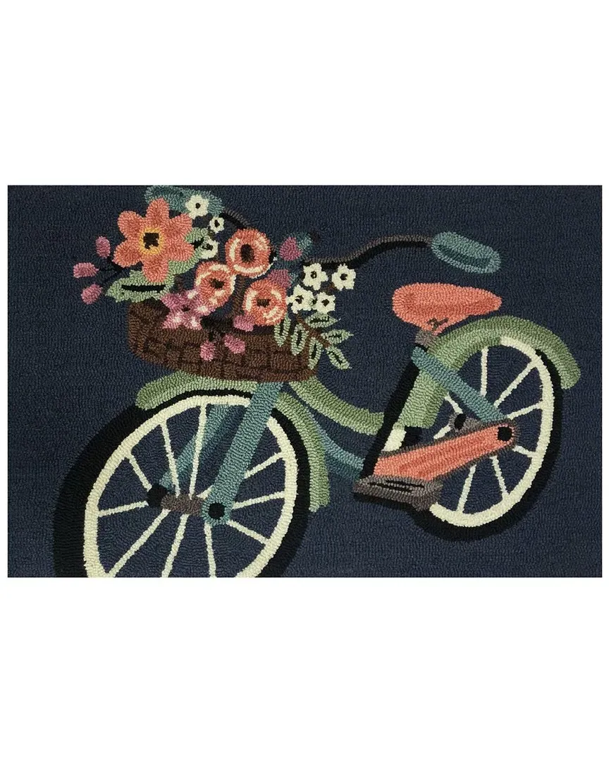 Blossom Bike Indoor/Outdoor Doormat - Blue, Polyester image