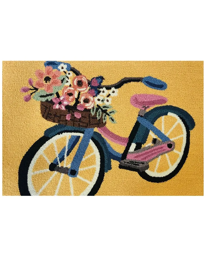 Blossom Bike Indoor/Outdoor Doormat - Yellow, Polyester