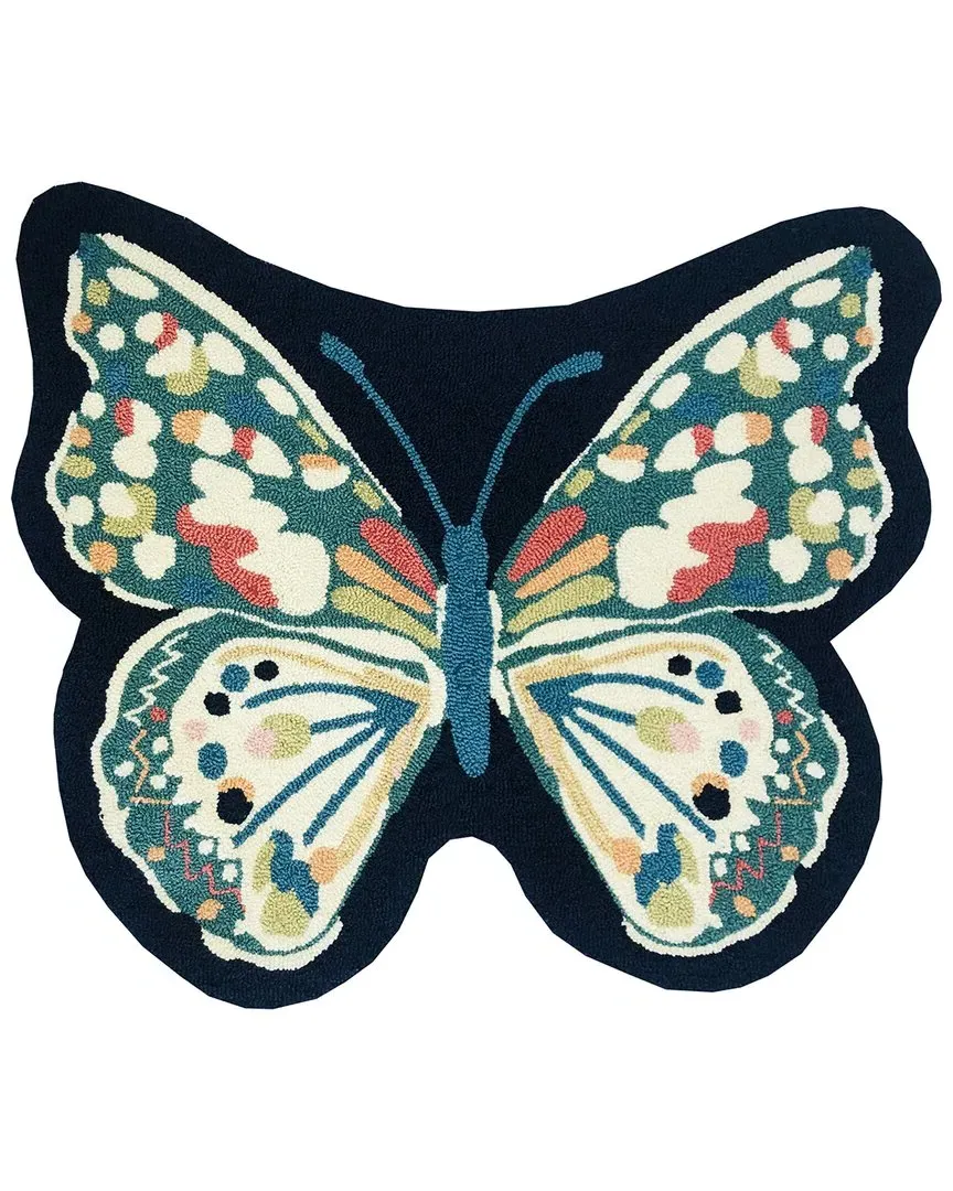 Butterfly Shaped Indoor/Outdoor Doormat - Blue, Polyester