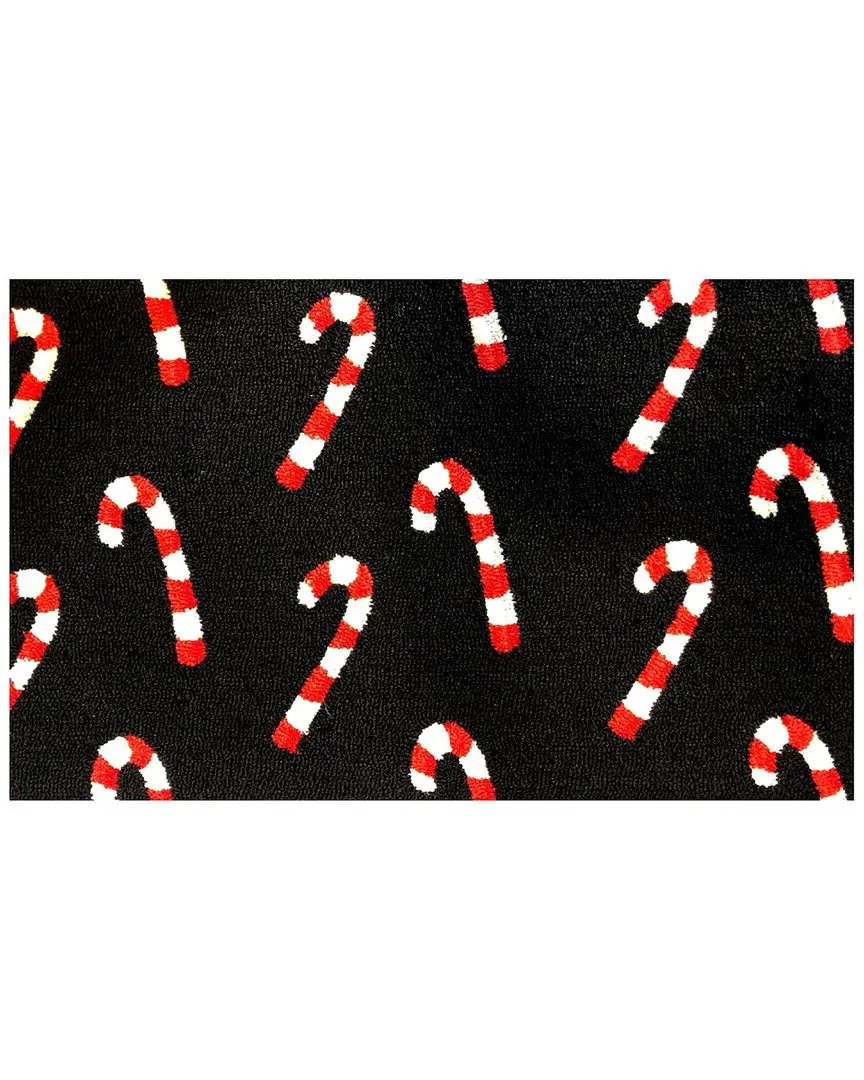 Candy Cane Doormat - Black, UV Polyester image